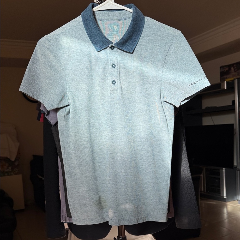 A/X Armani Exchange Light Blue Polo Shirt
